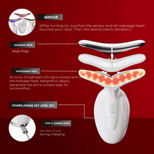 EMS Bipolar Phototherapy Neck Tightening Beauty Device - Image 3