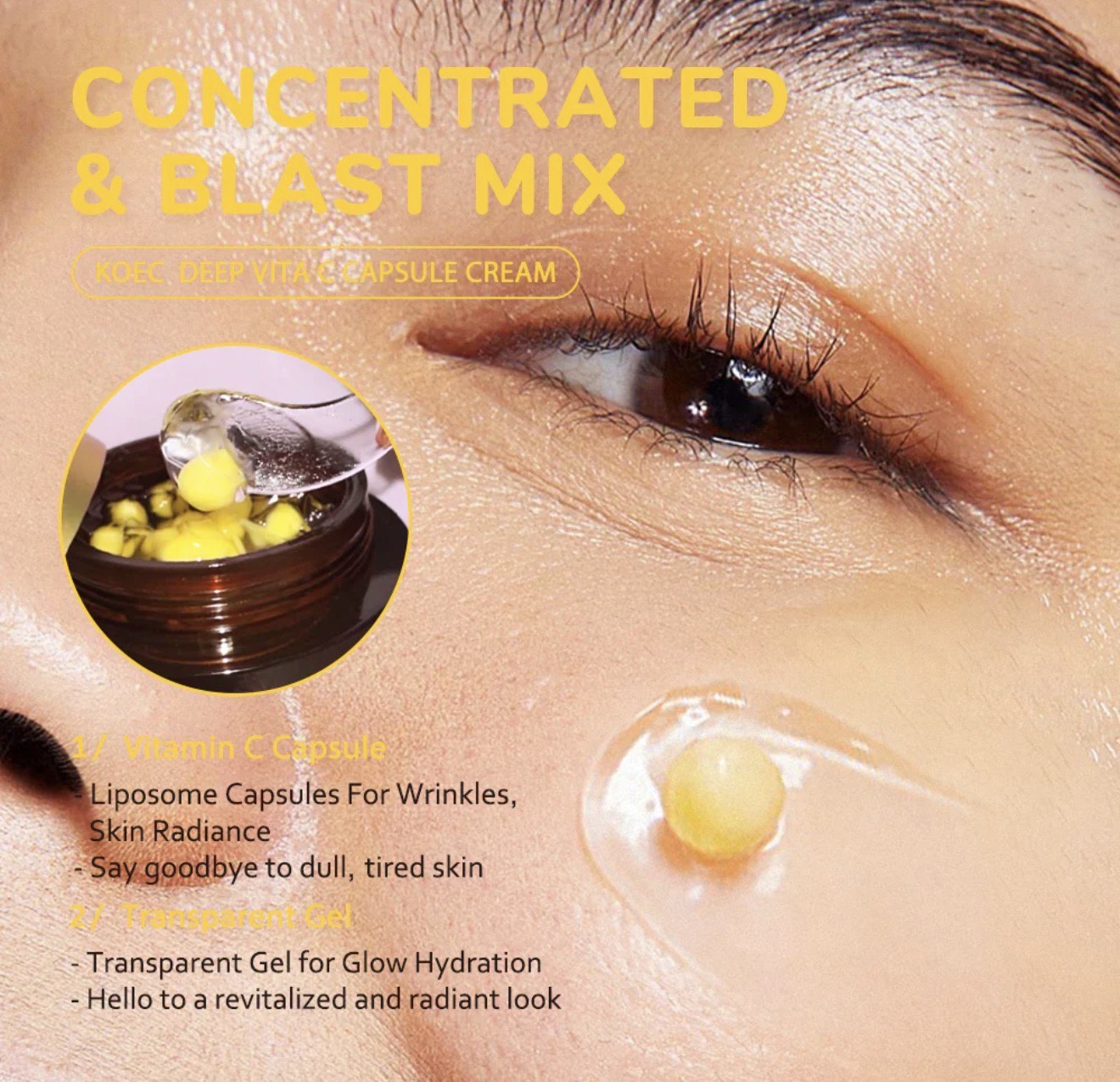 KOEC Deep Vita C Capsule Cream – Brightening & Hydrating Vitamin C Moisturizer | 50g - Image 2