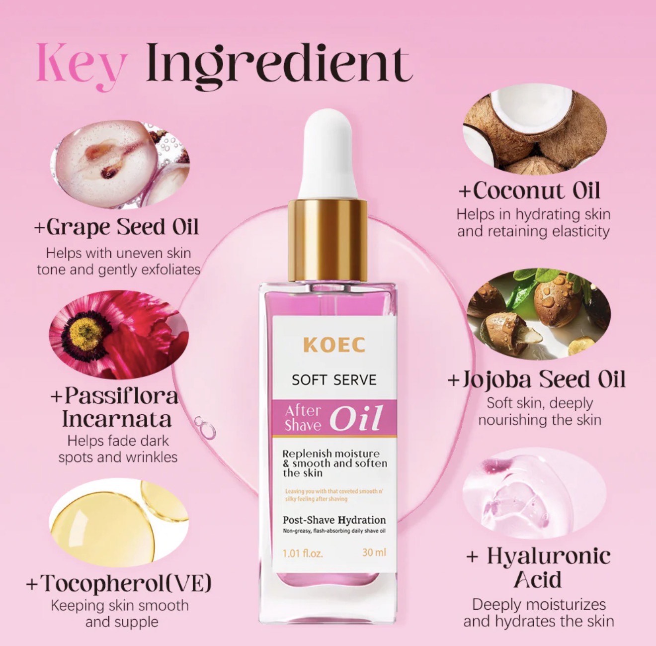 KOEC Soft Serve After Shave Oil – Hydrating & Soothing Post-Shave Skincare | 30ml - Image 4