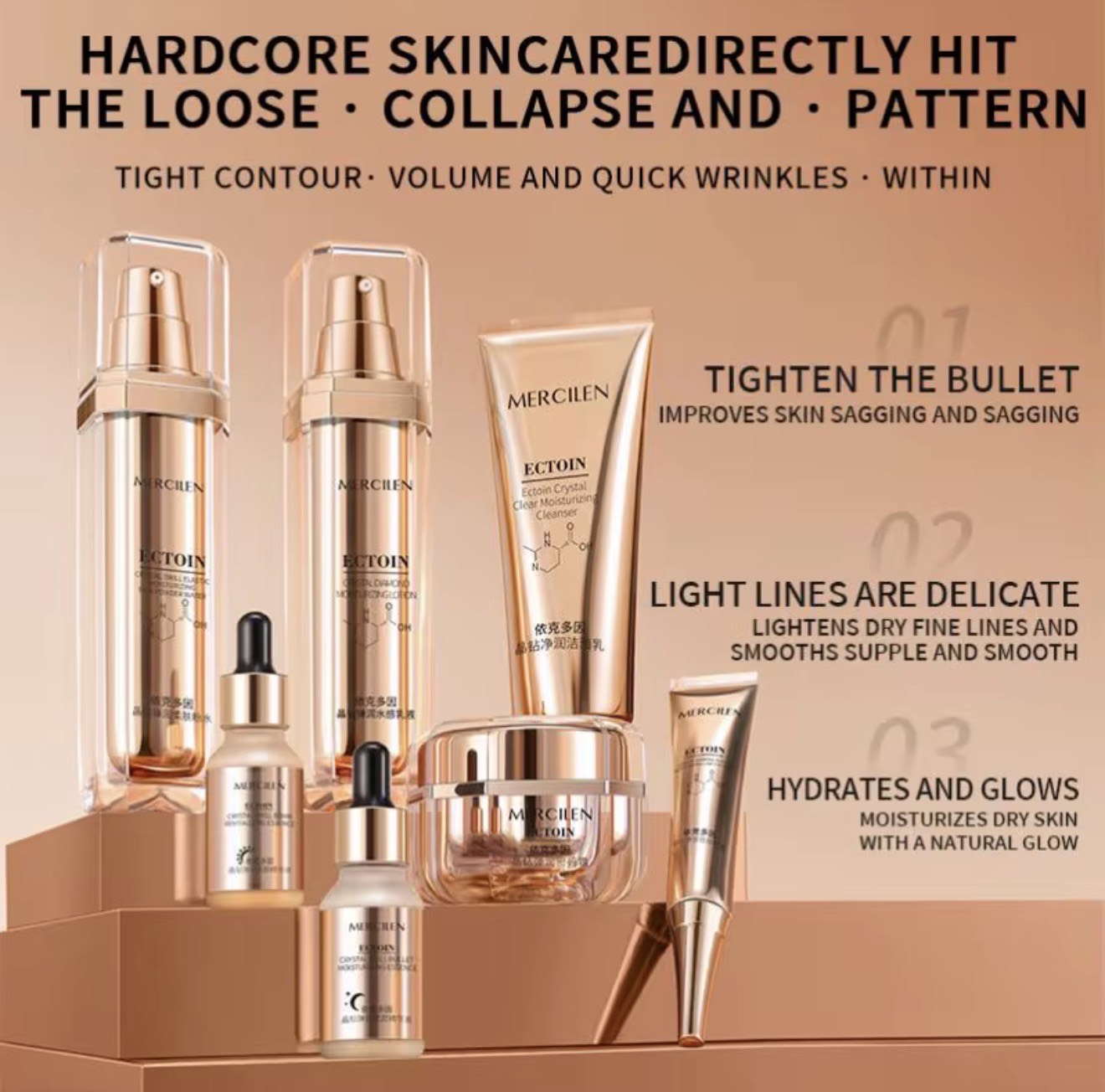 Korean Skincare Crystal Diamond Elastic Beauty Seven-Piece Set - Image 5