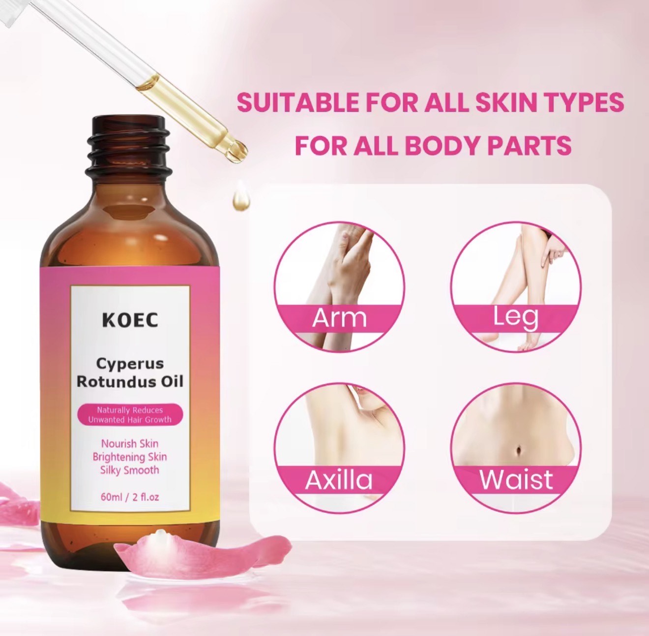 KOEC Cyperus Rotundus Oil – Natural Hair Growth Reduction & Skin Nourishing Oil - Image 6