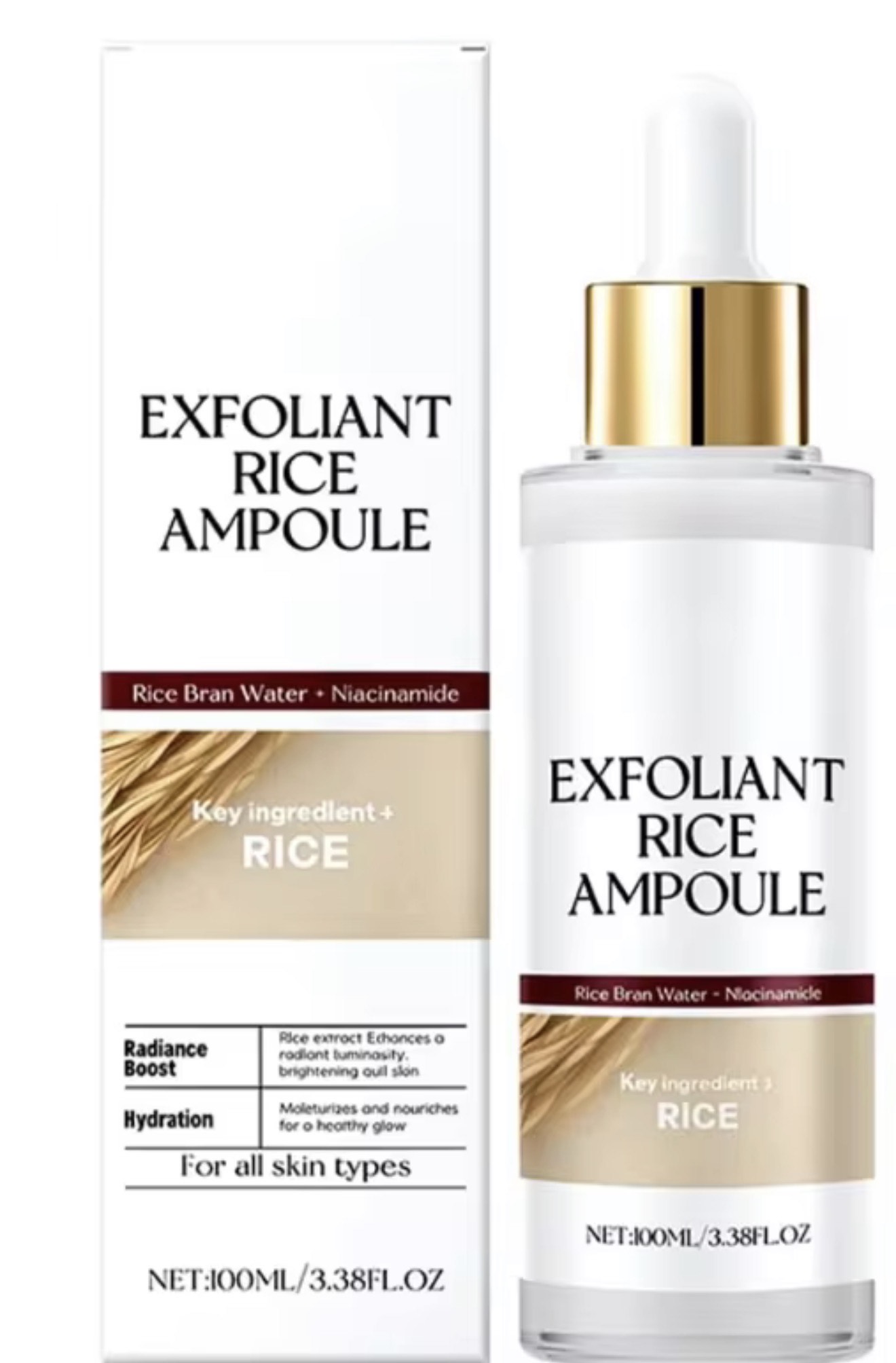 KOEC Exfoliant Rice & Black Rice Ampoule Duo – Radiance & Texture Repair (100 mL each) - Image 3