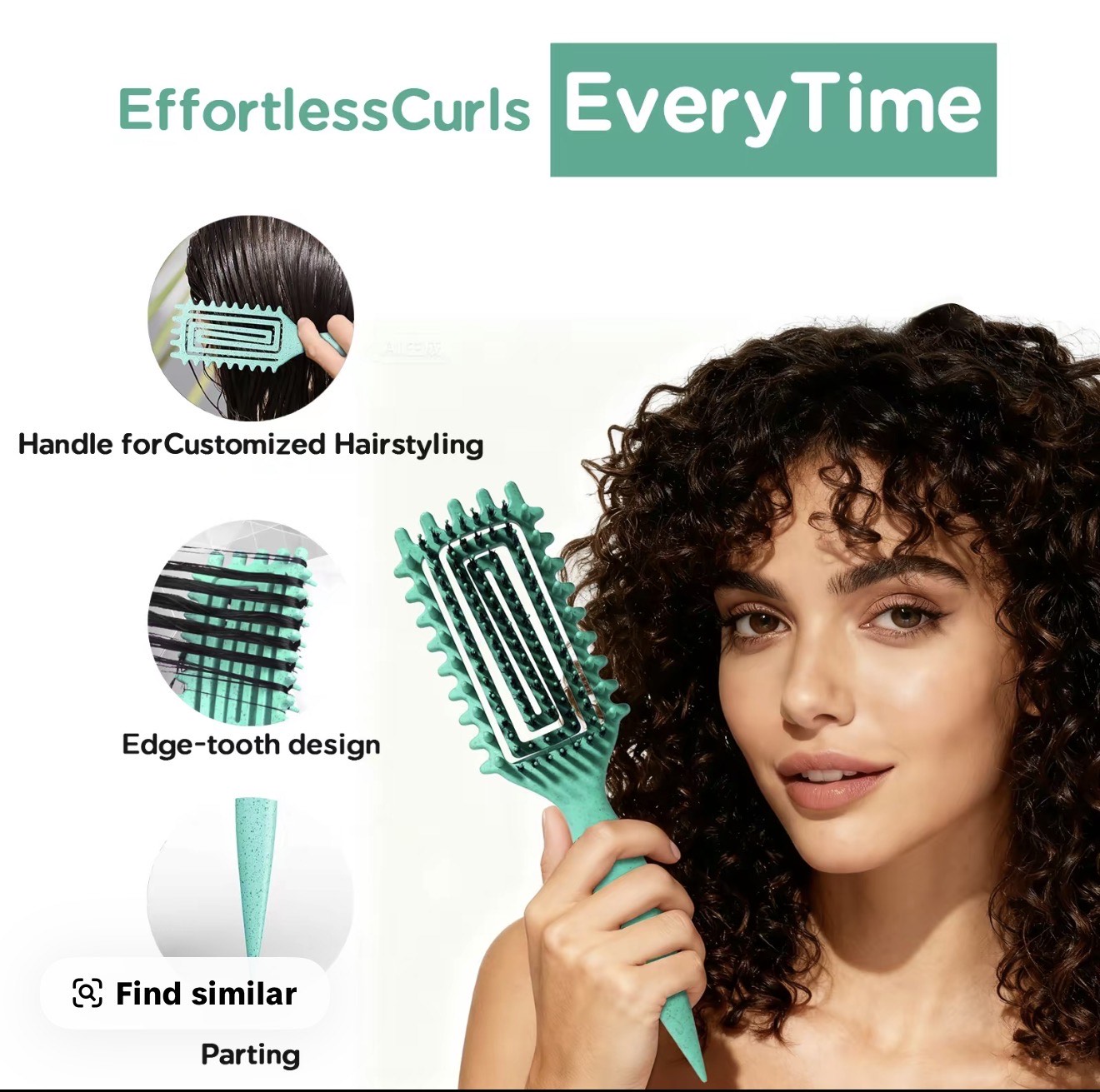 Curly Hair Styling Brush – Ventilated Barrel & Paddle Combo (Pink)OR (Blue) - Image 6