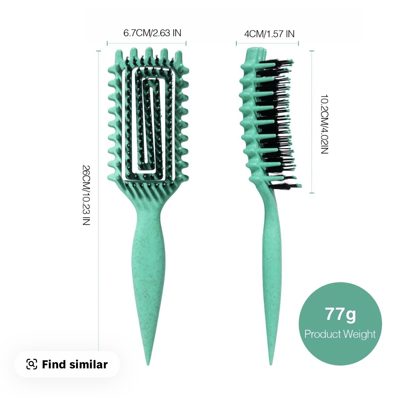 Curly Hair Styling Brush – Ventilated Barrel & Paddle Combo (Pink)OR (Blue) - Image 5