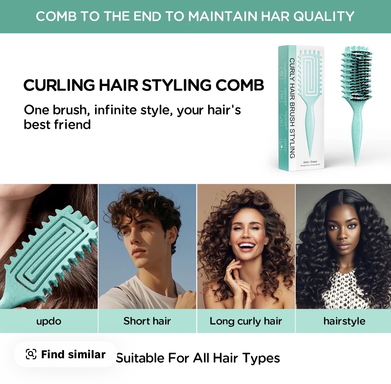 Curly Hair Styling Brush – Ventilated Barrel & Paddle Combo (Pink)OR (Blue) - Image 3