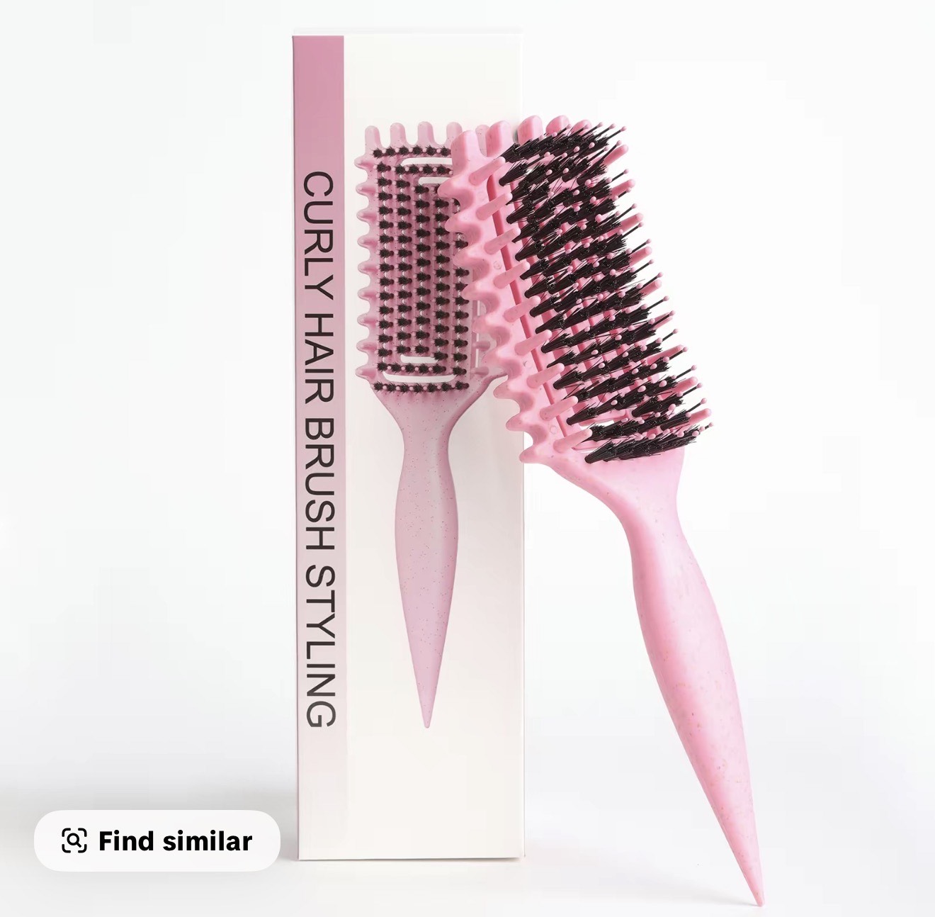 Curly Hair Styling Brush – Ventilated Barrel & Paddle Combo (Pink)OR (Blue) - Image 2